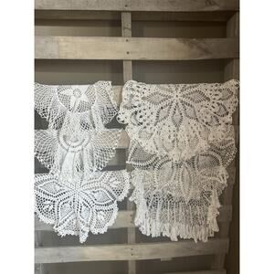 Lot of 6 Vintage XL White Doilies Handmade Large